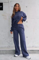 Match Your Words Wide Leg Sweatpants Navy