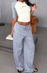 Tatiana Wide Leg Sweatpants Grey Marle