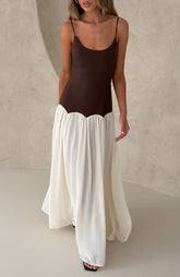 Be My Date Maxi Dress Chocolate/Cream