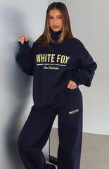 Vibes On Point Quarter Zip Sweater Navy