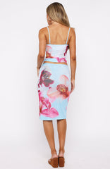 Viva La Vida Midi Skirt Blue Daze