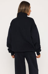 Vibes On Point Quarter Zip Sweater Navy