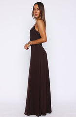Afterparty Elegance Maxi Dress Chocolate