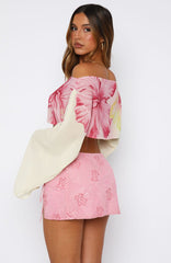 Goddess You Sequin Mini Skirt Pink
